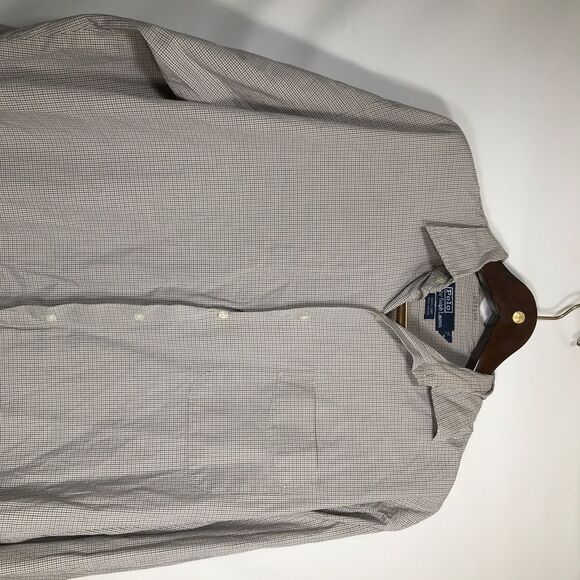 Polo Ralph Lauren Marlowe Mens Brown Long Sleeve Button Dress Shirt size XL - Picture 4 of 5